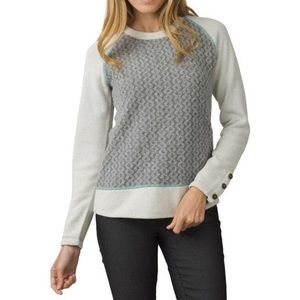 Prana Gray and Cream Women's Sweater